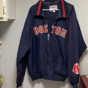 Authentic Vintage Majestic Boston Red Sox Navy and Red Jacket. Size XXLarge.